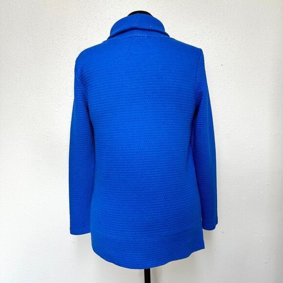 T by Talbots Bubble Jacquard Quilted Mockneck Pullover High-Low Hem Sz: M - Picture 3 of 7